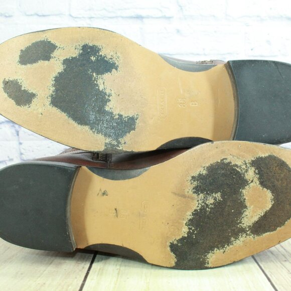 Coach Mysie Brown Tall Leather Knee High Riding Boots Shoes Pull On Size 8 - Picture 13 of 13